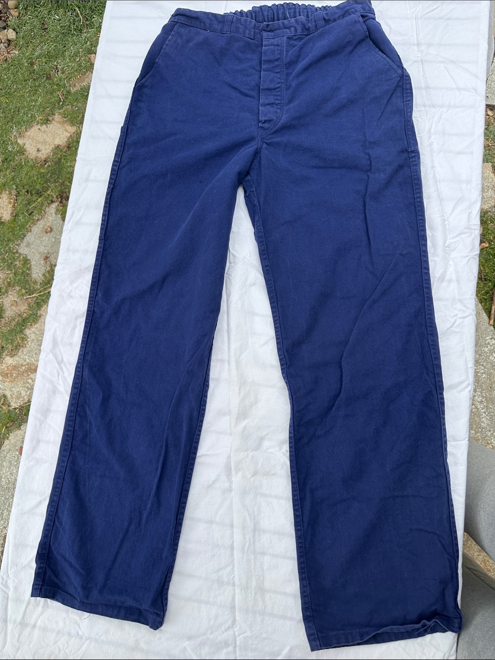 Vintage French Chore Pants KLM Elastic-Waist Pants
